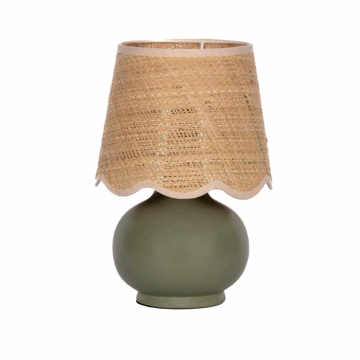Green Solid Ceramic Table Lamp for Home
