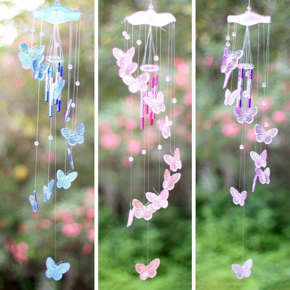 Lucky Butterfly Hanging Wind Chime Garden Decoration Gift