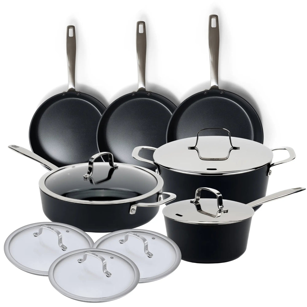 12-Piece Ceramic Nonstick Cookware Set for Home