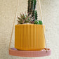 Mid Century Ribbed Planter for Modern Home Decor