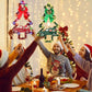 Liliful 2 Pcs LED Christmas Tree Lights with Red Green Tinsel Xmas Decor