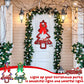 Liliful 2 Pcs LED Christmas Tree Lights with Red Green Tinsel Xmas Decor