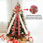 Filltown Christmas Tree Topper Bow 53x13 Inch Grey Silver Xmas Decor