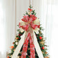 Filltown Christmas Tree Topper Bow 53x13 Inch Grey Silver Xmas Decor