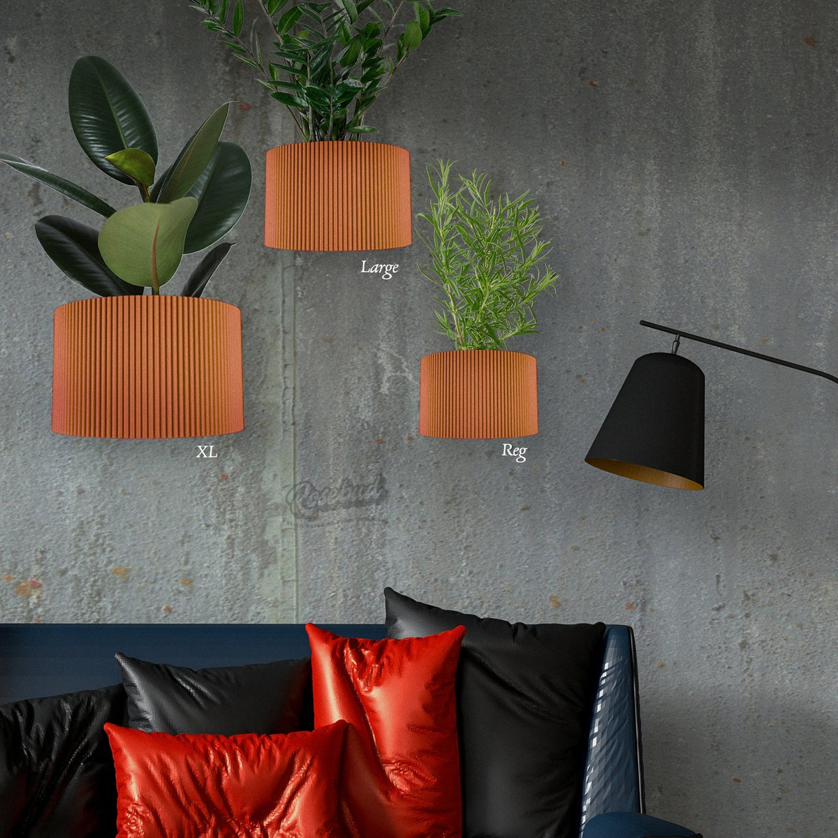 Ribbed Wall Planter for Modern Indoor Home Decor